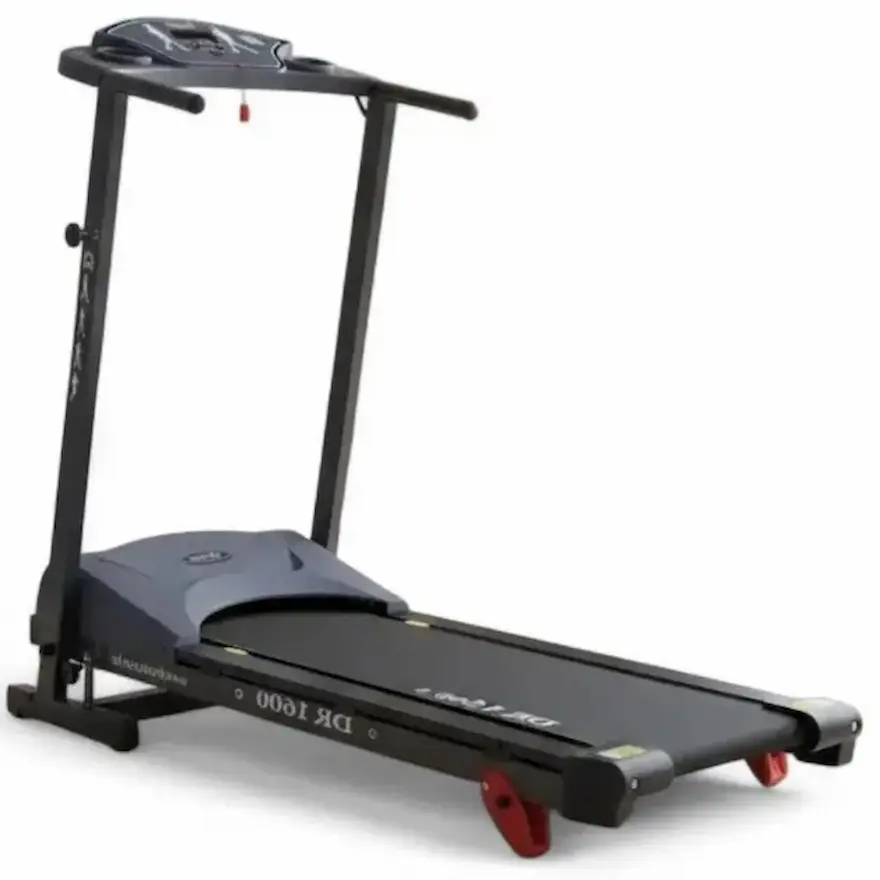 Esteira elétrica residencial Dream Fitness DR 1600 preta dobrável para caminhada.