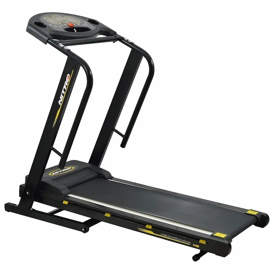 Uma das melhores esteiras residenciais para 2026: Esteira Poli Sports Nitro N16 preta, ideal para treino em casa com economia de espaço e durabilidade.